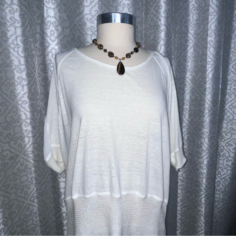 Miilla Cream Oversized hi-low Blouse Knit